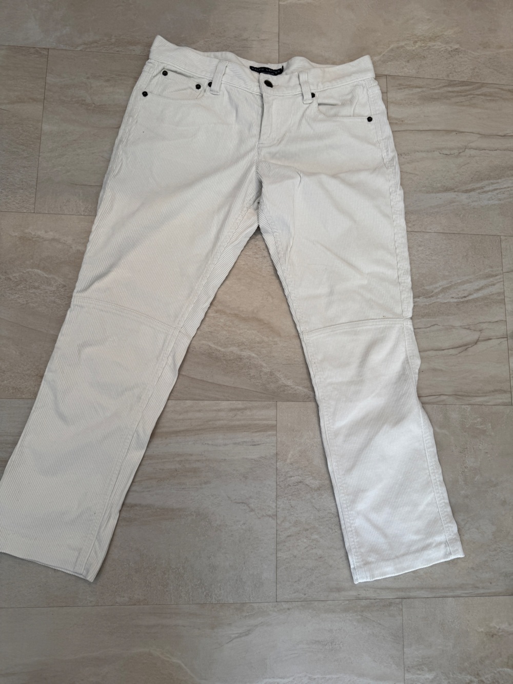 Ralph Lauren Black Label cream corduroy pants luxury designer 8 S M